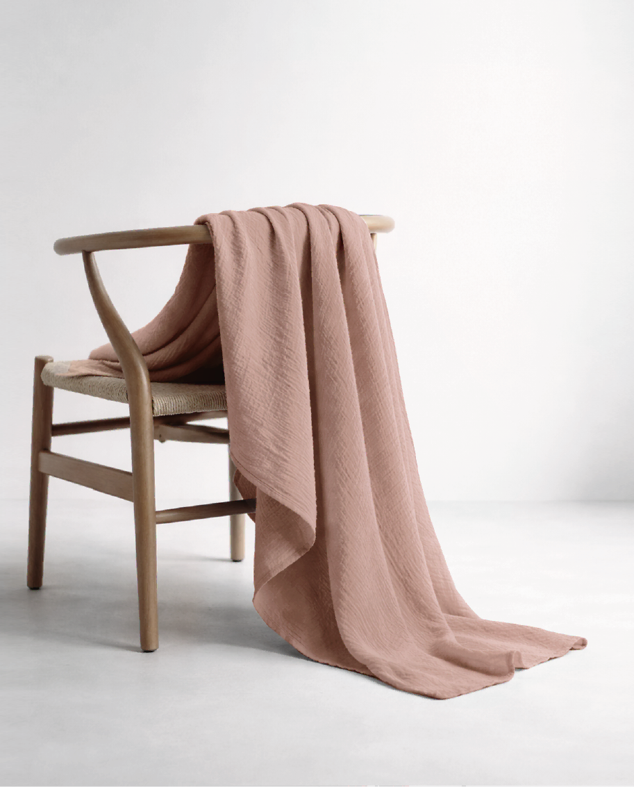 Decke aus Musselin - Blush